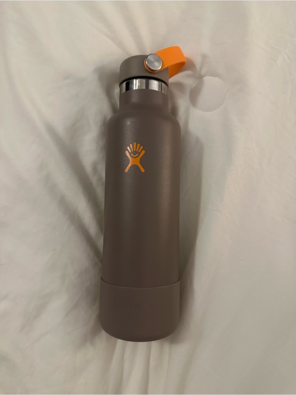 Hydro Flask Insulated Bottle — Brown with Orange Accent; 21 oz